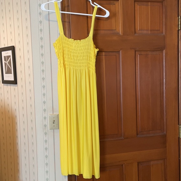 Lemon yellow sheer sundress, just below knees. - Picture 2 of 4